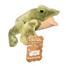 Folkmanis Toad Frog Hand Puppet Plush Full Body Olive Green Folktails NWT