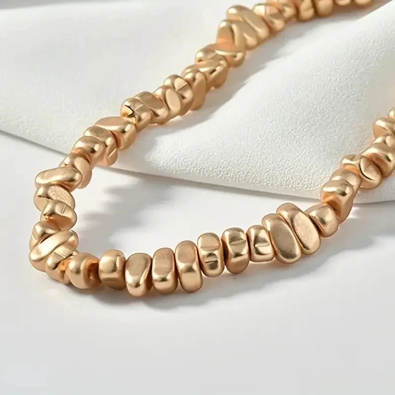 Brazalete hágalo usted mismo joyería de forma irregular cuentas espaciadoras de hematita chapado en oro Foto 2 de 4