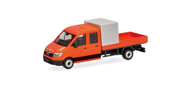 Herpa 099141 1:87 MAN TGE Double Cab Truck with Tarp Bed - New