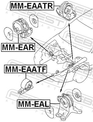 Fits FEBEST MM-EAATR ENGINE BAG REAR MITSUBISHI LEGNUM EA,EC 1996.06- ⭐UK Stock⭐