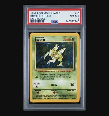 1999 POKEMON JUNGLE NO SYMBOL #10 SCYTHER-HOLO PSA 8 NEW CERT | eBay