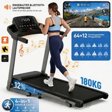 Laufband F&uuml;r Zuhause mit Steigung 12% Elektrisch Klappbar Walking Pad bis 180kg