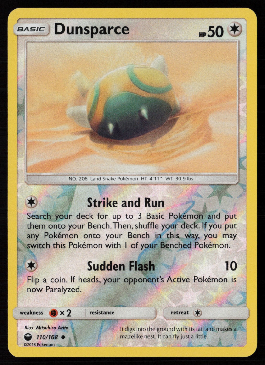 Dunsparce 110/168 Reverse Holo Pokemon TCG SM - Celestial Storm LP