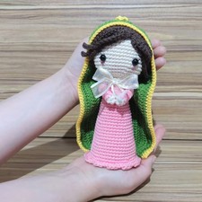 Lady Of Guadalupe Crochet, Handmade Crochet Amigurumi Doll Gift, Amigurumi Doll