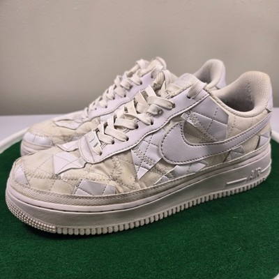 Nike Air Force 1 Billie Eilish Triple White Sneakers Mens10 Patchwork DZ3674-100