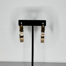 Large Wide Hoop Earrings Gold Tone Fashion