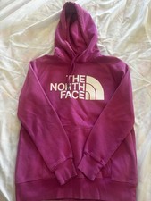 The North Face Women's Logo Fleece Pullover Hoodie Purple M Hooded Pockets