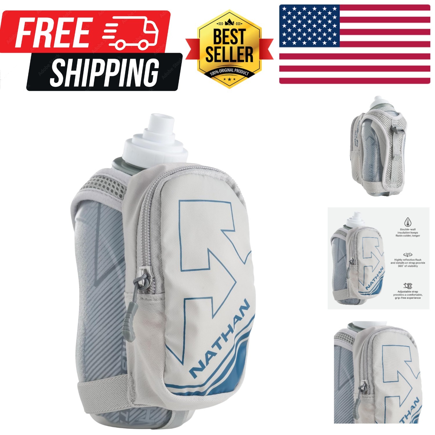 Insulated Handheld Water Bottle &ndash; Grip-Free Running Flask 