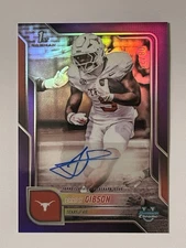 JERRICK GIBSON 2025 Bowman Chrome University Purple Refractor Auto 08/75- TEXAS
