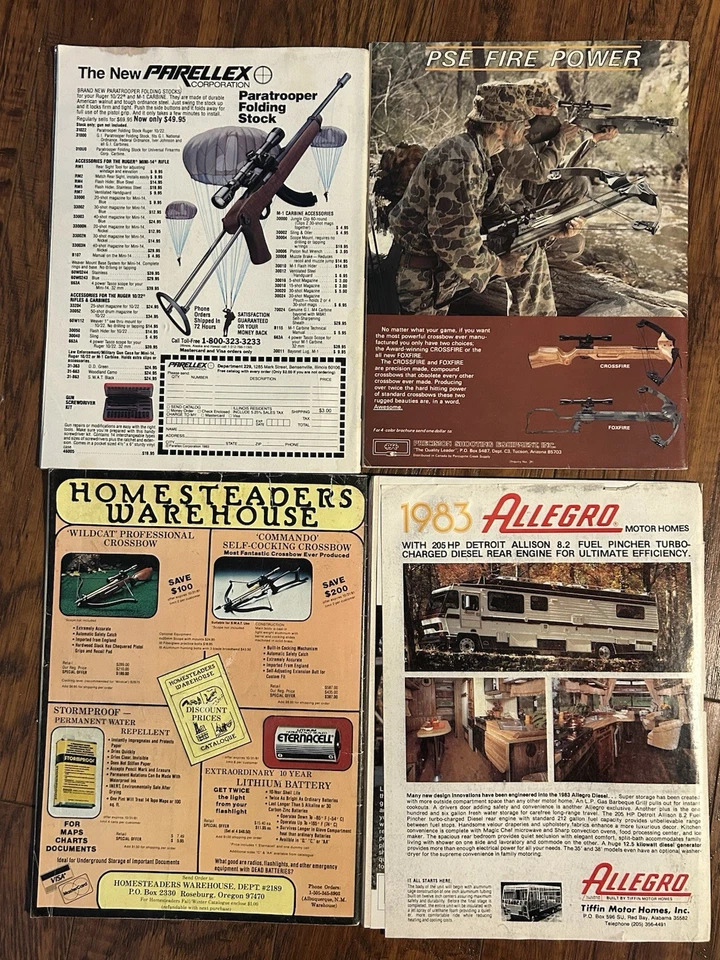 vintage 4x SURVIVE magazine RARE 1981-1983 SOLDIER OF FORTUNE Firearms Survival - Image 2 of 4