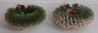 2 Vintage 4" Flocked Bottle Brush Wreaths Mercury Bulbs Mini Christmas Ornaments — photo 6
