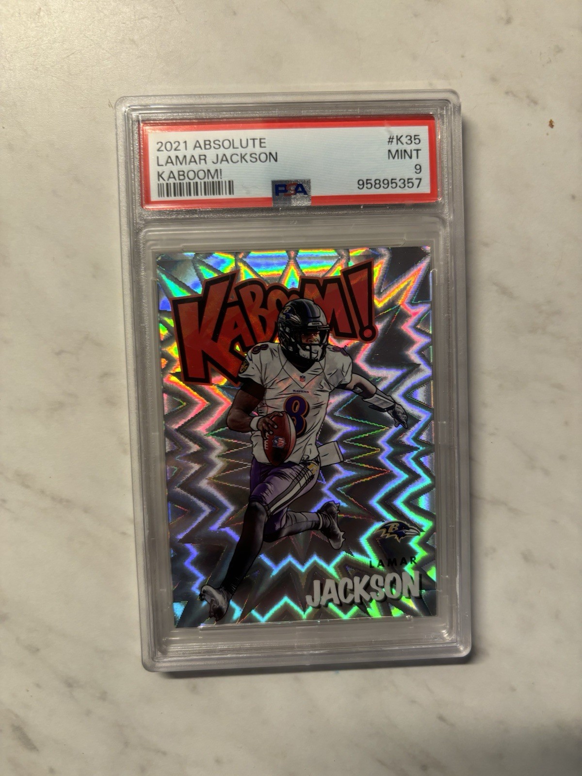 Lamar Jackson 2021 Absolute Kaboom PSA 9 Ravens (KG)