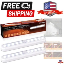 11” Motion Sensor Lights Indoor AA Battery Operated, Stick on LED Light for C...