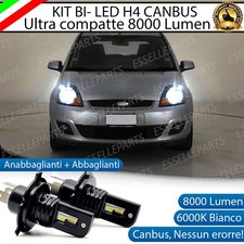 KIT FULL LED FORD FIESTA MK5 LAMPADE LED H4 6000K BIANCO GHIACCIO NO ERROR