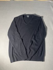 PHENIX Mens 100 Cashmere Medium Sweater Black Crewneck Long Sleeve
