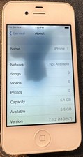 Apple iPhone 4 White ATT A1332 16GB GSM Large Blemish Good Used IOS 7.1.2