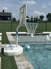 Swimming Pool Basketball Hoop Outdoor, Stainless Steel Adjustable Poolside Water