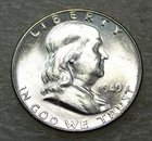 1949 P Franklin Half Dollar BU Frosty White Luster in saflip #Q338