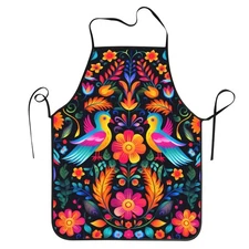 Mexican Aprons for Women Men, Colorful Mexican Floral Apron for Cooking Kitch...