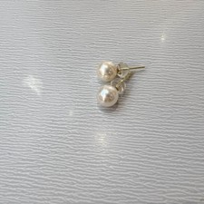 Japanese Akoya Pearls Round White Stud Earrin...