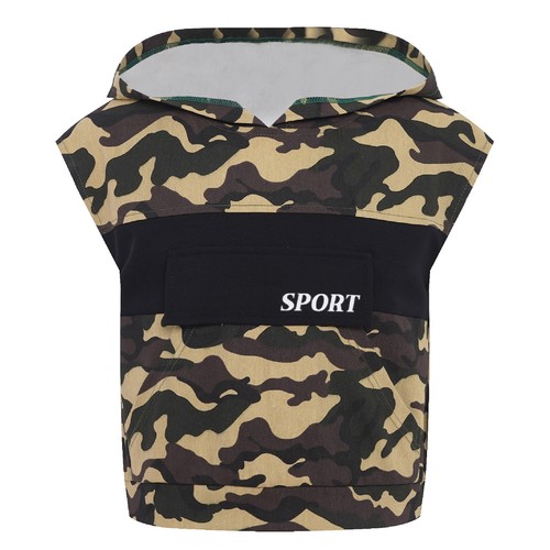 Kids Boys Top Hiking Shirts Training Hoodie Sleeveless Costumes Basketball - Picture 12 of 32