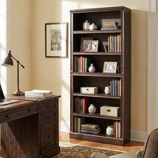 75.2In 6-Tier Adjustable Tall Wood Bookcase Wide Book Bookshelf Storage Shelvin