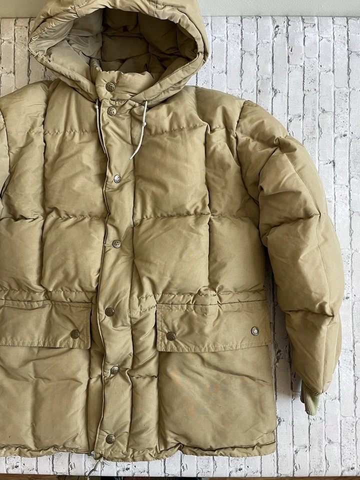 Vintage 70s-80s Eddie Bauer Tan Quilted Karakoram Goose Down Jacket s - Image 4 of 4