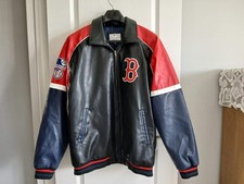 MEN'S G-111 SPORTS BY CARL BANKS BOSTON RED SOCKS FAUX LEATHER JACKET SIZE XXL