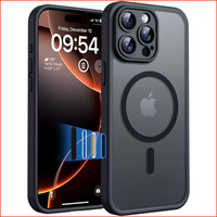 HandyhüLle FüR Iphone 16 Pro Magsafe StoßFest Transluzente Matt Schwarz 6,3 Zoll