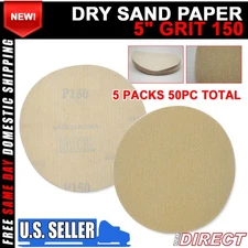50x Dry Body Repair Sanding Sheets Auto Disc Sheet 150 Grit 5 Inch Psa 5"