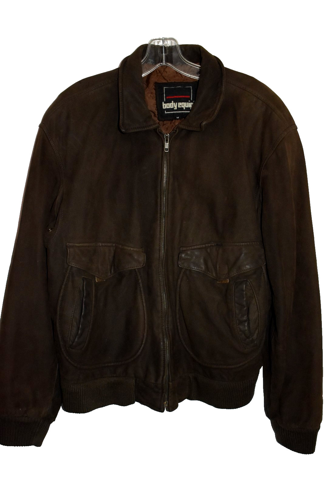 Vintage BODY EQUIP Motorcycle Bomber Leather Jacket Size M B