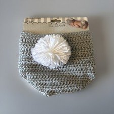   So Dorable Baby Hand Crocheted bunny diaper cover Gray  