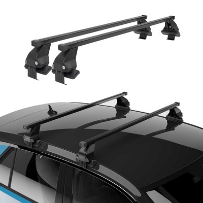 Smooth Roof Racks Cross Bars Carrier for Audi A3 S3 2015-2020 Sedan Black 2Pcs