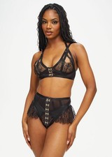 Image of Ann Summers Exuberant Crotchless Set Size L 16-18 Black RRP £36