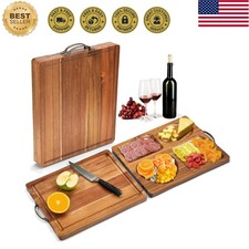 Acacia Wooden Cutting Boards for Kitchen, 2 i...