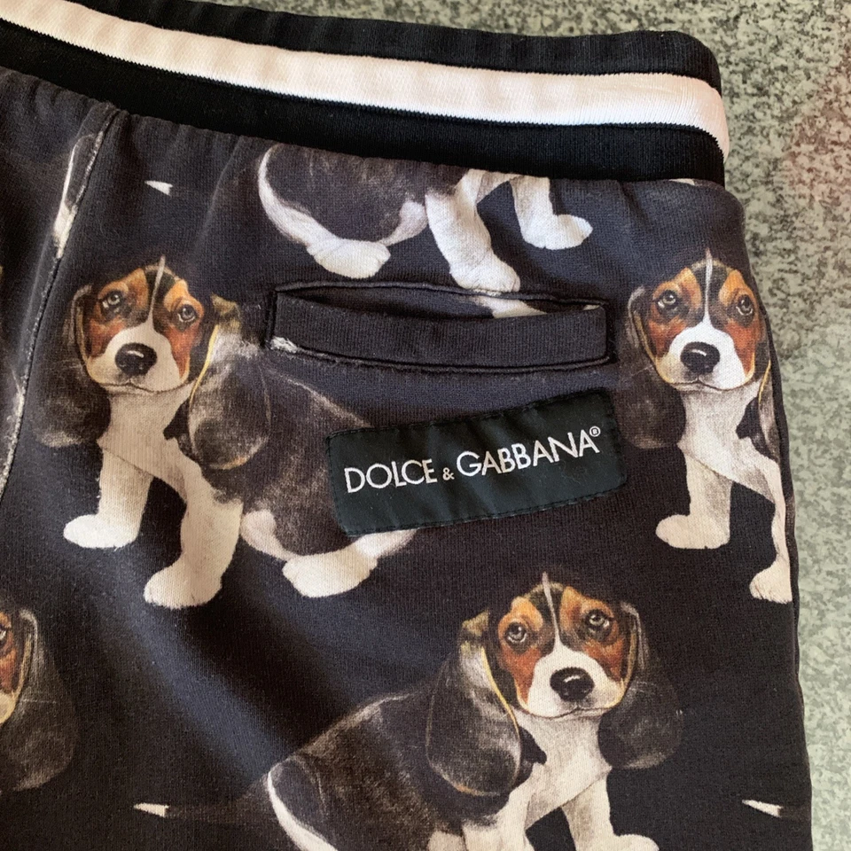 DOLCE & GABBANA 儿童短裤蓝色白色皇冠棉百慕大标签 9-10 岁 — 第 3/4 张图片