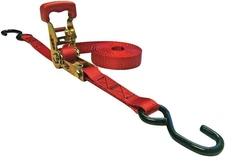Erickson 05519 Red 1" x 6' Deluxe Rubber Handle Ratcheting Tie-Down Tow Strap