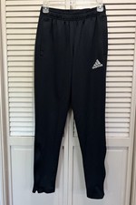 Adidas Womens Sweatpants Climalite Zip Ankle Pockets Sz M Black Active Elastic