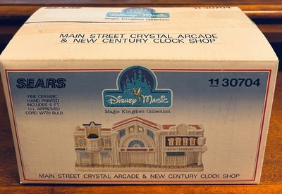 Sears 1988 Disney Magic Kingdom Collection CRYSTAL ARCADE & CENTURY CLOCK SHOP