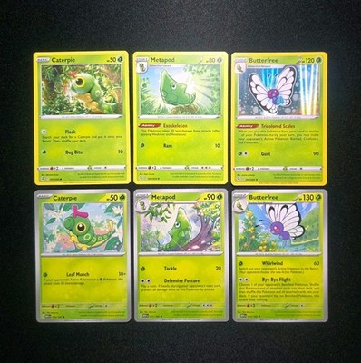 Caterpie, Metapod & Butterfree - Evolution Line - Fusion Strike, 151 Pokémon TCG