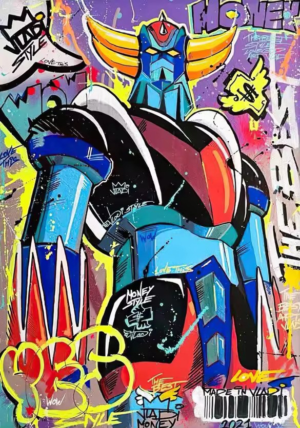 Toile Goldorak Street Art 40x60 cm décor mural geek
