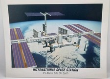 Vintage NASA International Space Station Boeing Concept Art ESA NASDA Lithograph