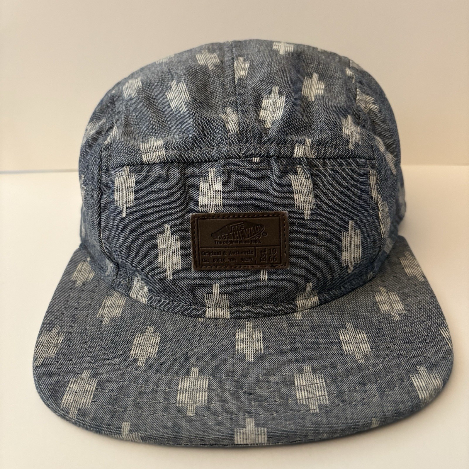 Vans Davis 5 Panel Hat Leather Patch Skating Gray… - image 1