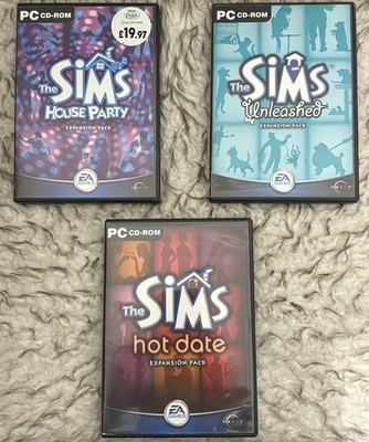 Die Sims Expansion Pack Bundle PC CD-ROM House Party Unleashed Hot Date Komplett