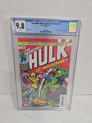 Incredible Hulk #181 Facsimile CGC 9.8 NM/M WHITE   Wolverine 1st App Reprint
