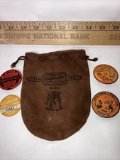vintage pa fishing license buttons and Eckly Pa Buttons + Pfluger Reel Bag Lot