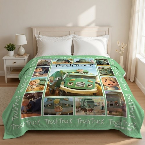 Trash Truck Blanket Flannel Throw - Birthday Gift Cozy Sof - 第 4/7 張圖片
