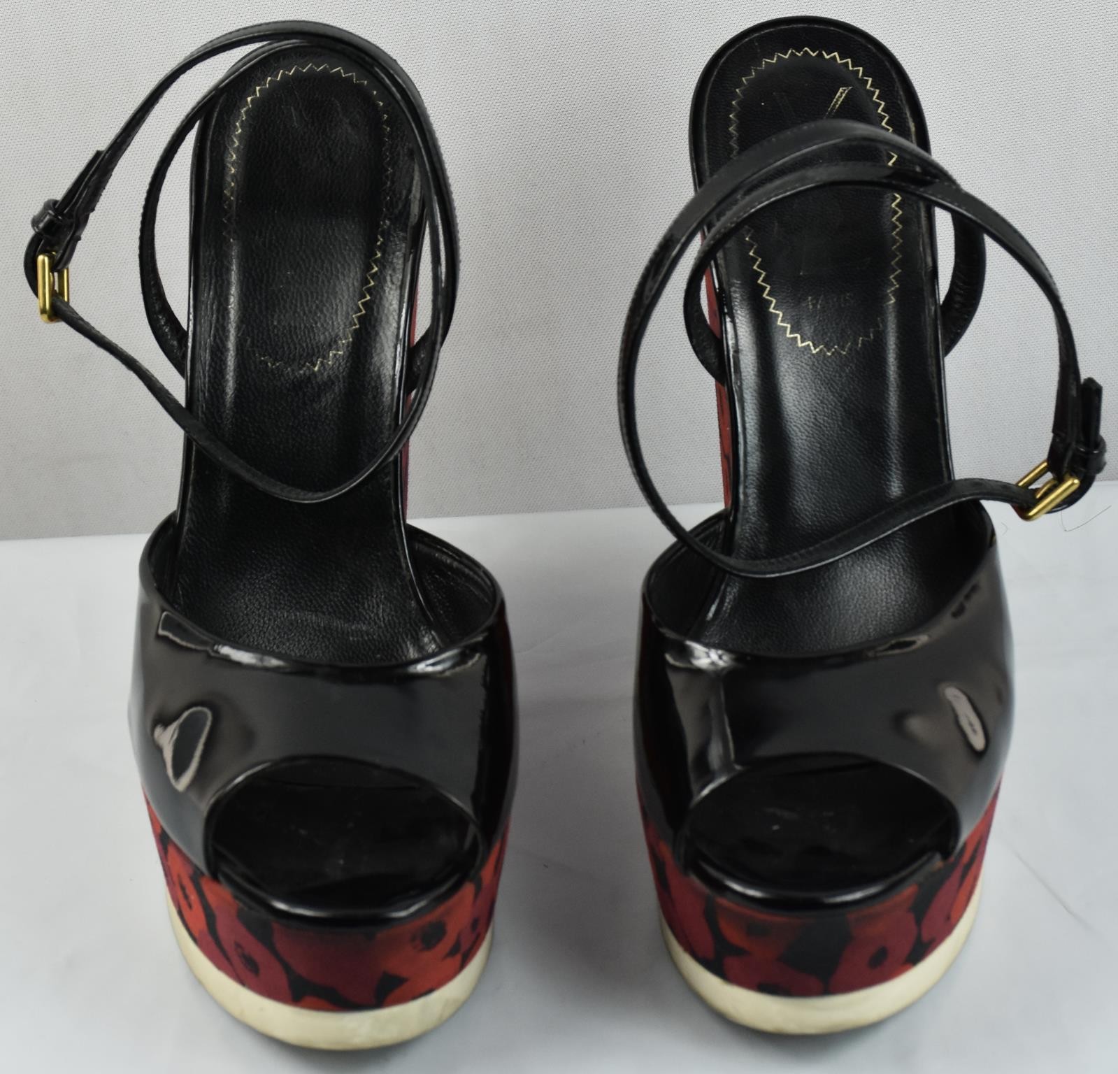 Yves Saint Laurent sandali donna zeppa cinturino scarpe tacco taglia 36 = 5 5 US