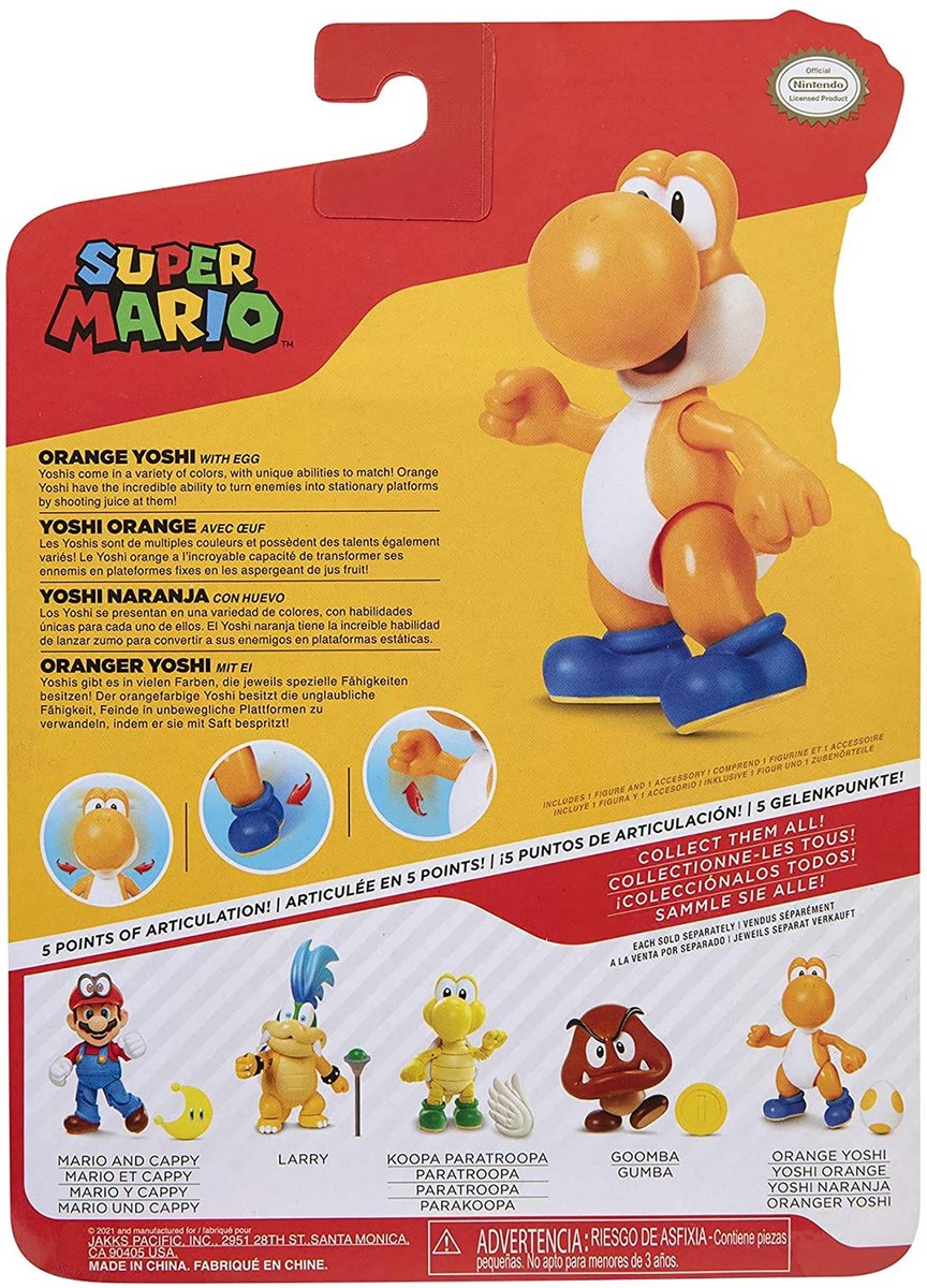 yoshiページ Nintendo Super Mario Orange Yoshi with Egg, 4-Inch Figure