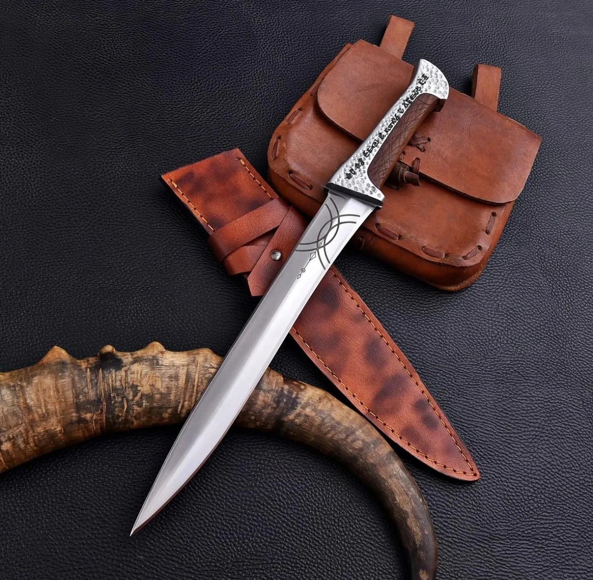 Cuchillo de película Dune hecho a mano Paul Atreides Crysknife réplica | Cuchillo de acero D2 utilería